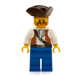 LEGO pi054 - Pirate (Brown Vest Ascot, Blue Legs, Brown Pirate Triangle Hat)